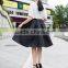 Stylish Lady Women's High Waist Vintage Style Pleated Swing Ball Gown Dark Print Skirt