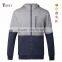 plain contrast 2 colors zipper sports hoodies for men's tracksuits