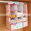 Non wolven fabric decorative Hanging folding storage bag with drawer for bedroom cabinet wardrobe