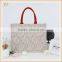 2015 Fashion Jute Shopping Bag With Lace Cover