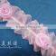 Pretty 1.5'' width good quality satin rose organza trimming
