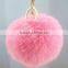 Colorful High Quality Fur Brand Bag Pompon Car Keyring Rabbit Ball Keychain Charms Keychain Key rings