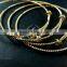 65mm diameter raw brass faceted simple adjustable wiring bracelet for beading 1900085