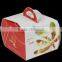 Take away cake box paper packaging box with handle/custom cake box