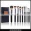 Premium Nylon hair personalized Kabuki makeup brush set 10 pieces Powder Foundation wooden makeup brushes set with gift bag