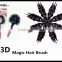 3D Bomb Curl Brush Styling Salon Round Hair Curling Curler Comb Tool PINK New