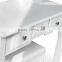 White Dressing Table Makeup Desk with Stool , 5 Drawers and Oval Mirro Bedroom