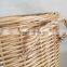 Natural oval handmade storage wicker box with lid