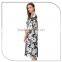 Black Floral Printed Kimono Style Long Sleeve Chiffon Blouse