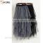 Fashion street style elastic high waist asymmetric multi layers mesh tulle puffy tutu skirts for young ladies