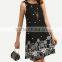 Casual Dresses For Women 2016 Summer Ladies Black Polka Dot Print Sleeveless Round Neck Short Shift Dress