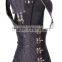 Victoria Brown Steampunk Leather neck slimming corset