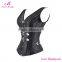 Black floral print steel bond vintage women gothic corset