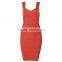 Women Most Popular Sweetheart Strap Plus Size Knee Length Sexy V Neck Club Bandage Dress With Factory Direct H019