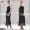 ladies crochet black long fashion evening party dress