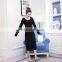 Wholesale Long Sleeve Maternity Wrap Dress Black Extra Long T-shirt for Pregnant Women