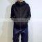 High quality mans wear custom zipper black fitness hoodie wholesale