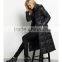 Hot Sale Ladies Detachable Hood Fake Down Long Jacket
