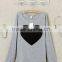 2016 wholesale women's heart pattern o-neck long sleeve t-shirt