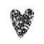 Zinc Based Alloy Embellishments Heart Antique Silver