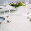 Creative white Table Cover customized Floral Printed Linen Fabric 70 inch round Tablecloth