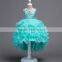 Fashion kids teenagers cake layered dress latest designs evening gowns for girls