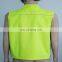 Custom oxford fabric fluorescent yellow reflective sleeveless jacket
