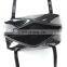 Women Fashionable Small Black Printed Vinyl Handbag