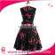 made in china retro floral dress bow rose flower vintage swing Rockabilly