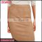 Fashionable Latest Ladies Office Skirt Designer Back Zipper Suede Midi Pencil Skirts Women