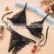 Women's Sexy 2 Piece Crotchless Thong Bra and Panty Sheer Lace Mesh Bra+ G-string sexy Underwear Lingerie Bra Set