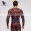 Men Running Long-sleeve Shirts Compression Shirts With Brand Logo And Magma Pattern Printing Workout Clothing Wholesale