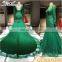 2016 long lace sleeve grass green mermaid ball gown evening dress