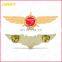 Custom Logo Sliver Plated Pilot Wing Badge With Butterfly Clutch Pin Back