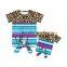 Colorful Boho Serape Mommy And Me Tops Tie Front Leopard T-shirt Baby Newborn Girls Reglan Shirts Summer Wear