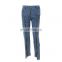 TWOTWINSTYLE Pencil Pants For Female Patchwork Irregular Denim Pants High Waist Slim Adjustable
