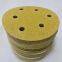 100pcs/box High quality hand grinding plate Special flocking sandpaper for automobile rust removal, high quality 8-hole yellow sandpaper