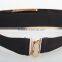 Metal mirror fashion lady elastic belt
