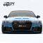 Wide body kit for Audi RS3 engine cover hood wide fenders carbon fiber front lip side skirts rear diffuser wing/trunk spoiler