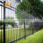 Decorative black coated bent / curved top steel fence wrought iron fence