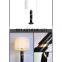 Fashion Travertine  Stone Clear Crystal Desk Lamp Black Marble For Living Room Slanted Splice Table Lamp
