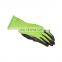 Eco Friendly Nitrile Rubber Coated Green Bamboo Working Gloves