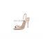 Sandal high heel ankle strap women shoes with rhinestones open toe shinning sandal available in USA or UK sizing