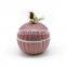 wholesale striped round jewelry box christmas glazed ceramic ornaments for sublimation