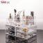 Drawers Plastic Makeup Storage Box Clear Acrylic Cosmetic Tabletop Display Stand