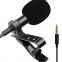 3.5mm Clip-on Microphone Lapel Lavalier Microphone Recording Mic for Phone PC