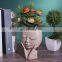 Creative And Unique Modern Cute Resin Face Flower Pot Shaped Succulent Flower Pot Face Vases For Home Decor