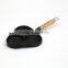Mini three holes cast iron baking pan with wooden handle
