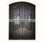 modern steel flat top black profile clear glass inward swing front safety unique design wrought iron entrance door for house