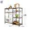 Custom Made Modern Black French Movable Wood Design Small Kitchen Islands Spice Storage Trolleys With Wheels